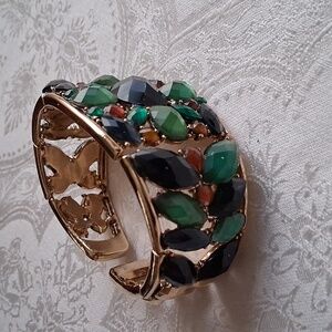 Vintage rhinestone clamper bracelet